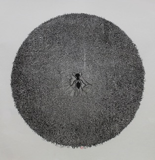 Li Jun 李军
Dream of the Small Ant 
Woodcut 700mm x 700mm 